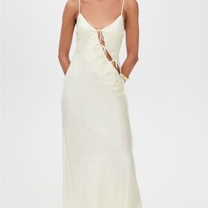 NEW NWT Lioness About a Girl Maxi Dress Butter Yellow S Slip Tank V Neck Long